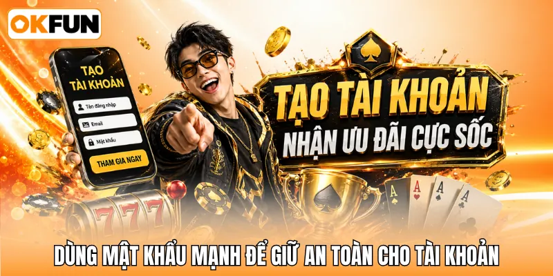 Dùng mật khẩu mạnh để giữ an toàn cho tài khoản Dùng mật khẩu mạnh để giữ an toàn cho tài khoản